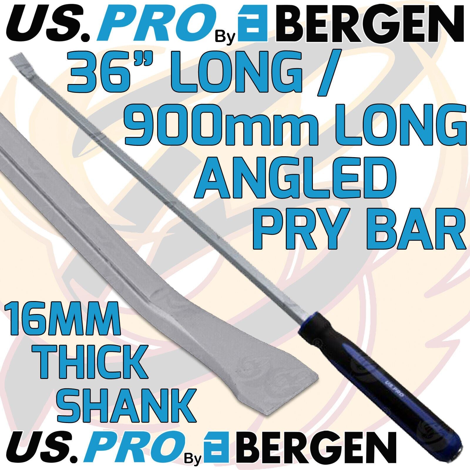 US Pro 36" Extra Long Angled Go - Through Pry Bar 6787