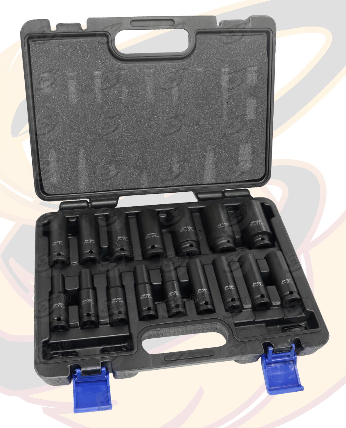 US Pro 16 Piece 1/2" Drive 12 Point Deep Impact Sockets 10mm - 32mm ( 7536 )