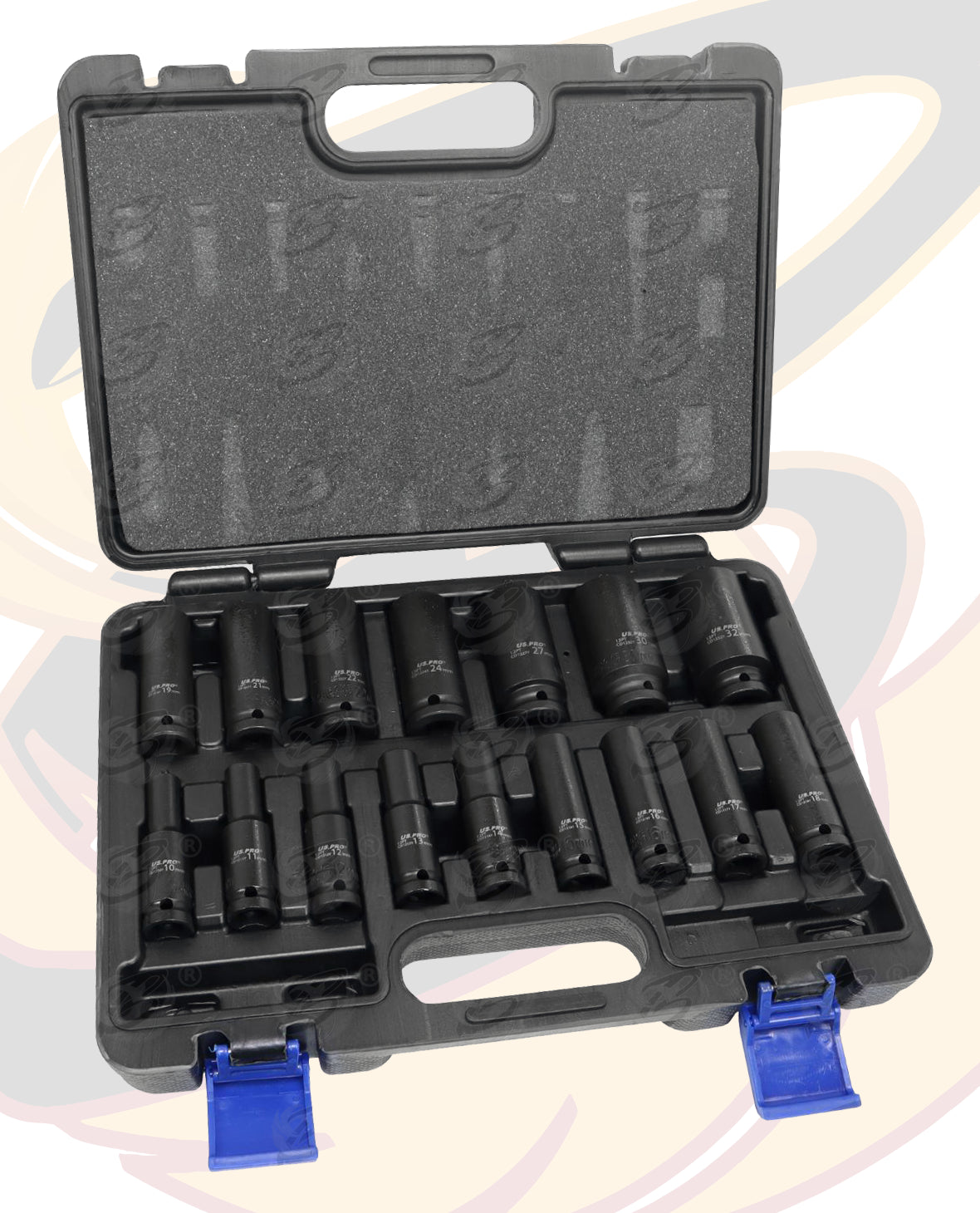 US PRO 16PCS 1/2" DRIVE 12 POINT DEEP IMPACT SOCKETS 10MM - 32MM