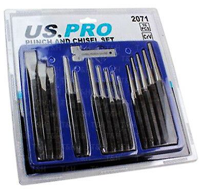 US PRO 16PCS PUNCH & CHISEL SET