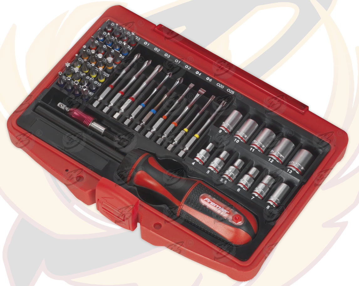 SEALEY 51PCS FINE TOOTH RATCHET SCREWDRIVER & ACCESSORIES