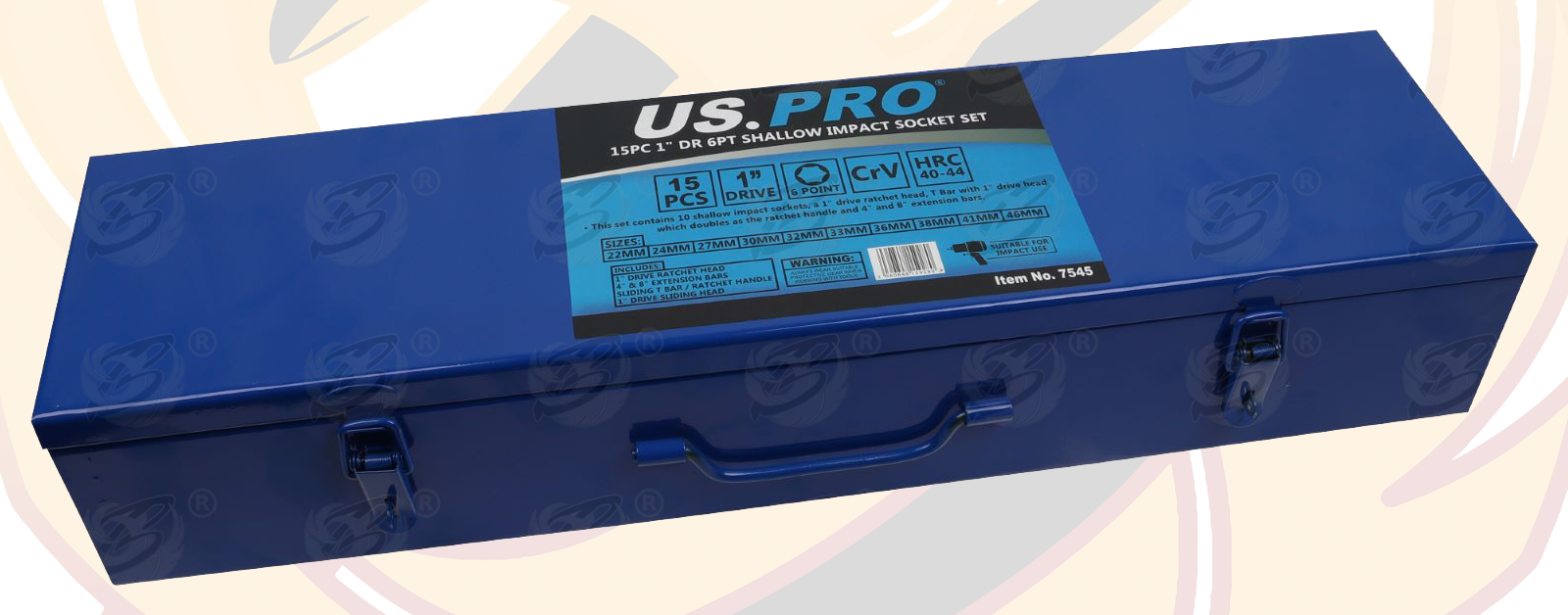 US Pro 15 Piece 1" Drive 6 Point Impact Socket Set 22mm - 46mm ( 7545 )
