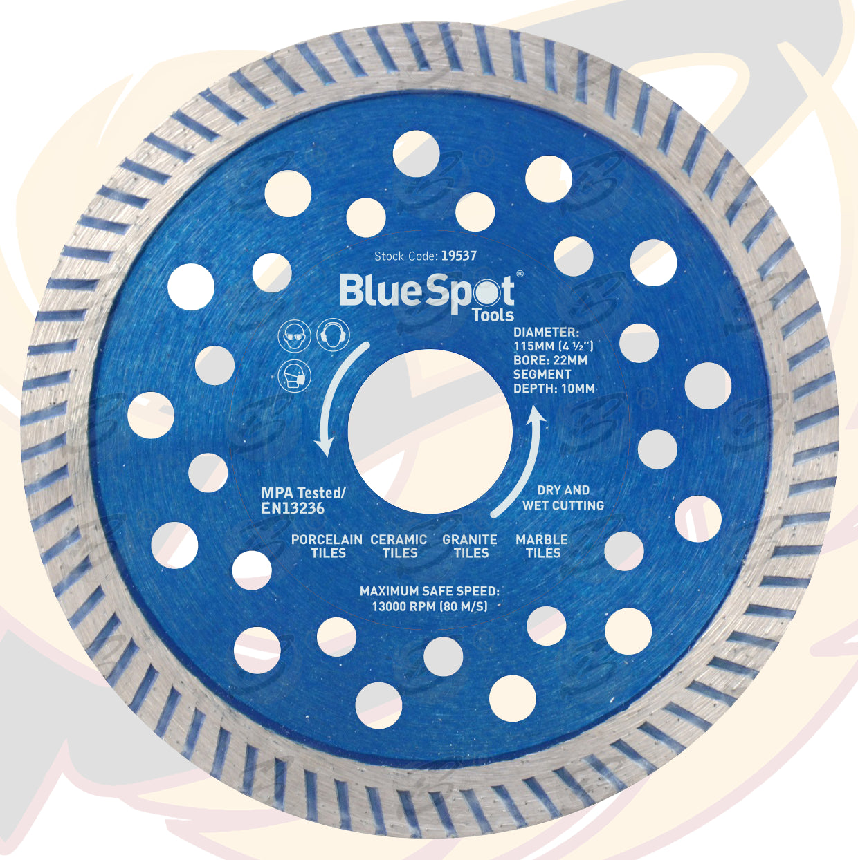 BLUESPOT 4.5" / 115MM TURBO DIAMOND CUTTING DISC