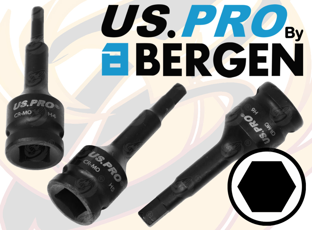 US PRO 7PCS 3/8" DRIVE IMPACT HEX BIT SOCKETS H4 - H12