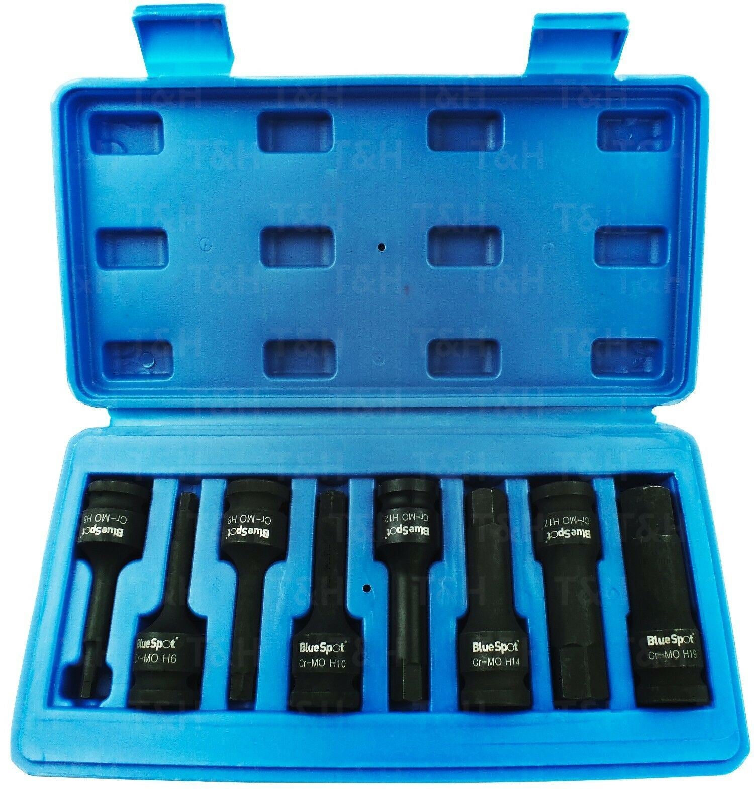 BLUESPOT 8PCS 1/2" DRIVE IMPACT HEX BIT SOCKETS H5 - H19