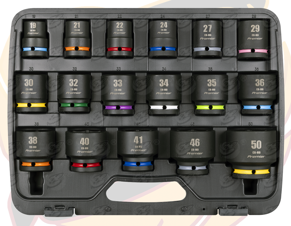 Sealey 17 Piece 3/4" Drive 6 Point Shallow Impact Sockets 19mm - 50mm ( AK8892M )