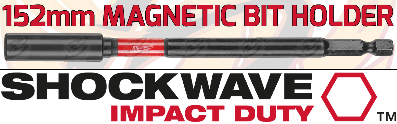 MILWAUKEE 152MM MAGNETIC BIT HOLDER ( SHOCKWAVE IMPACT DUTY )