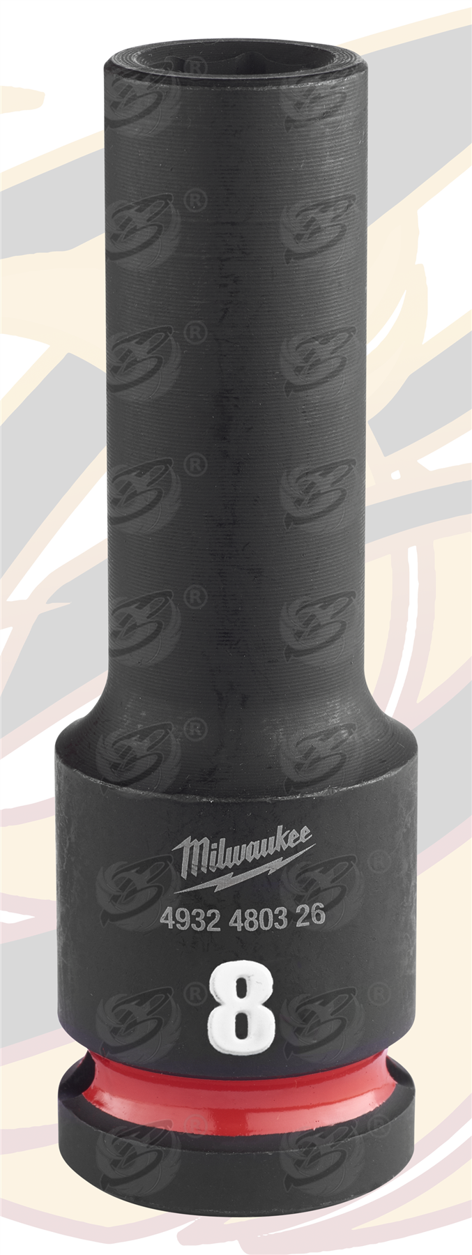 Milwaukee 8mm 1/2" Drive 6 Point Deep Impact Socket ( Single ) ( 4932480326 )