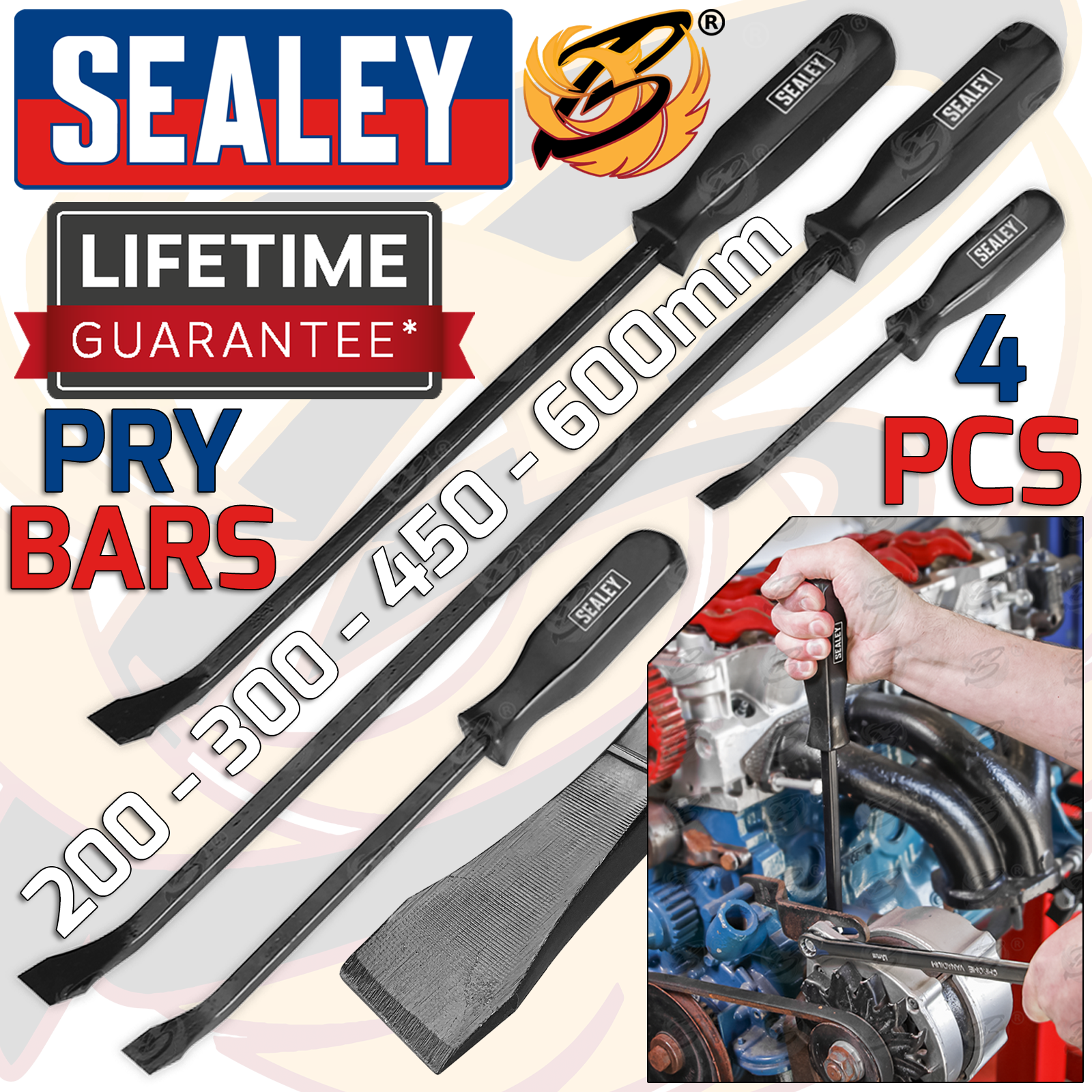 Sealey 4 Piece Pry Bar Set ( AK206 )