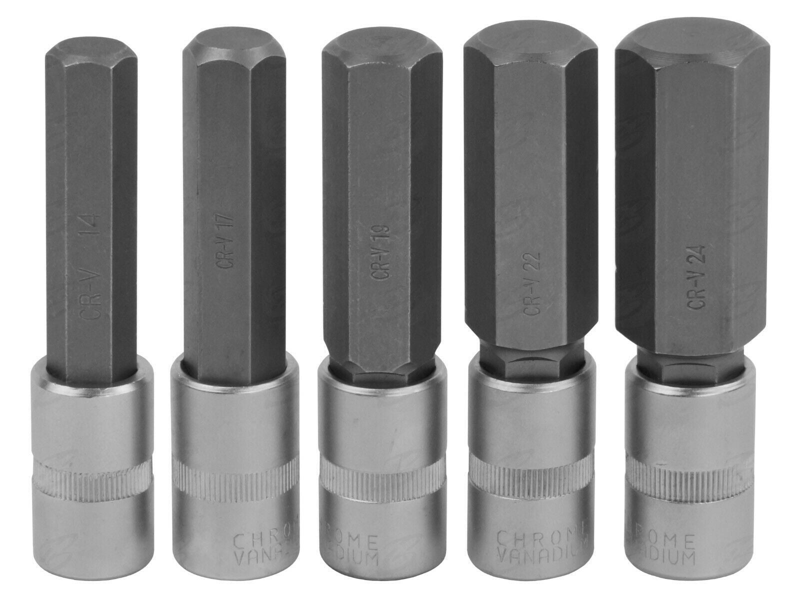 TOOLZONE 5PCS 1/2" DRIVE EXTRA LARGE HEX BIT SOCKETS H14 - H24