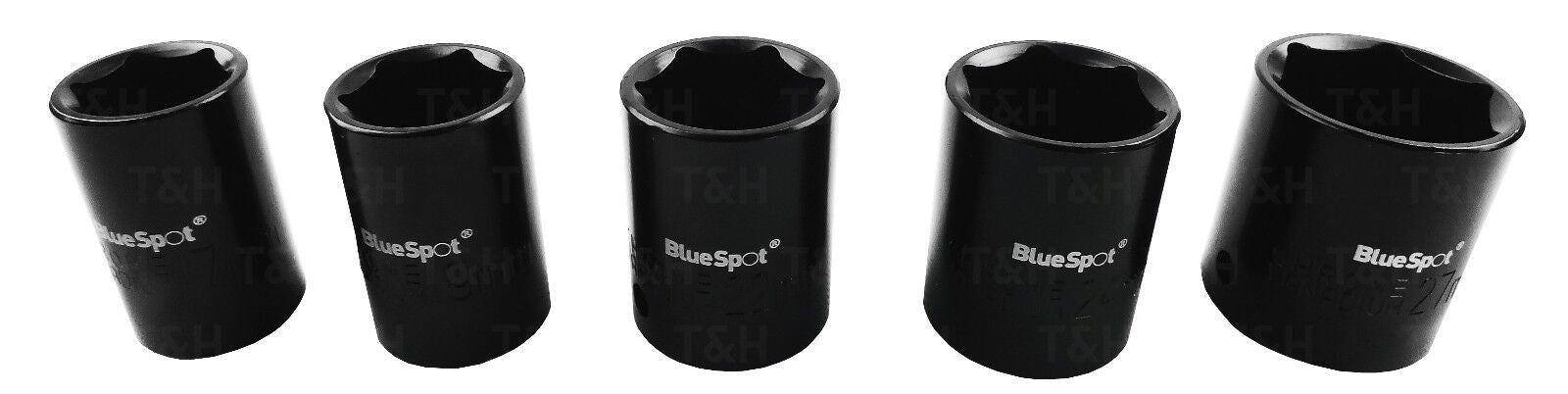 BlueSpot 10 Piece 1/2" Drive 6 Point Shallow Impact Sockets 9mm - 27mm 01537