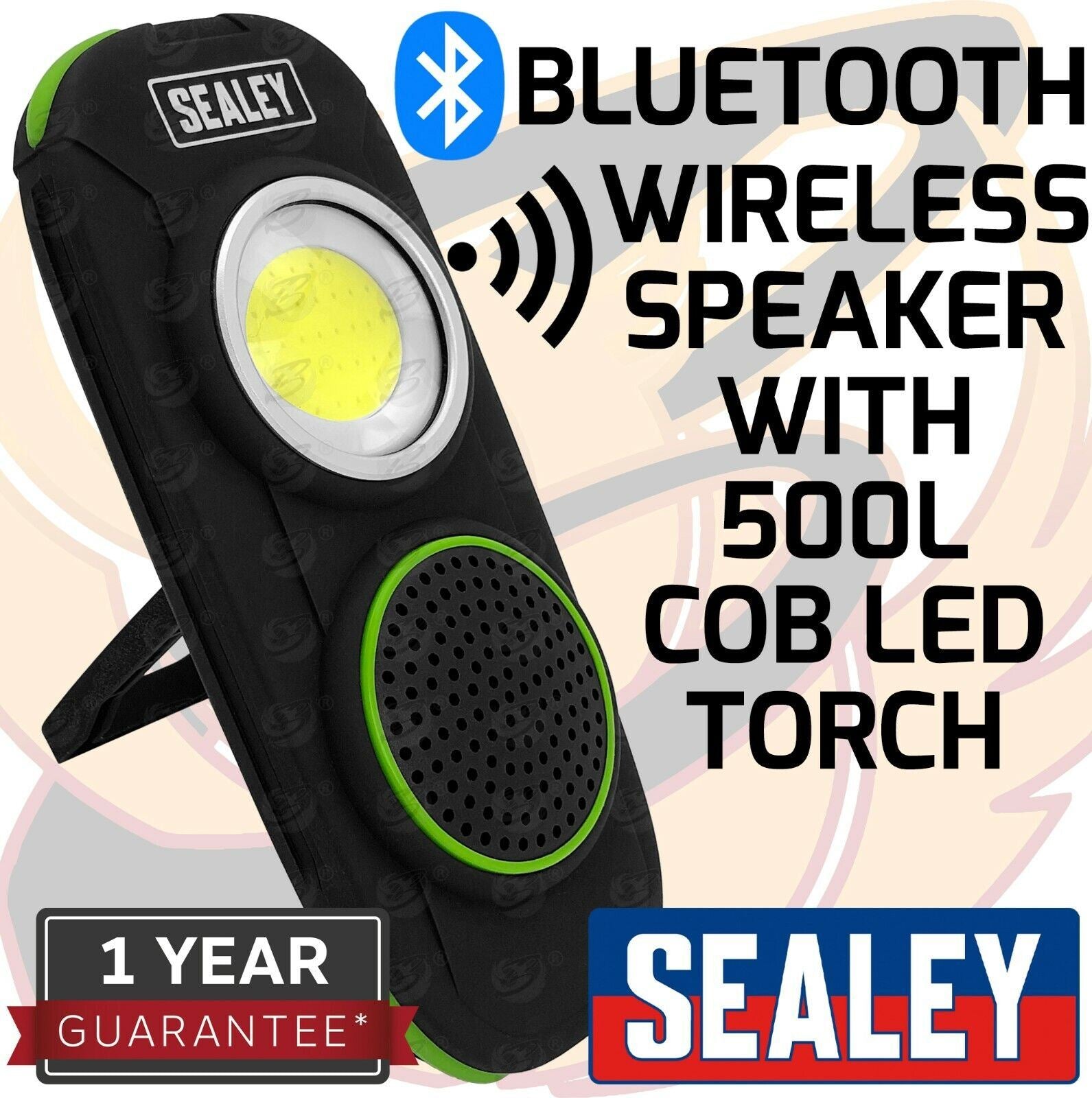 Sealey Rechargeable Cob Led Li - Ion Work Light With Bluetooth Speaker ( LED50WS )