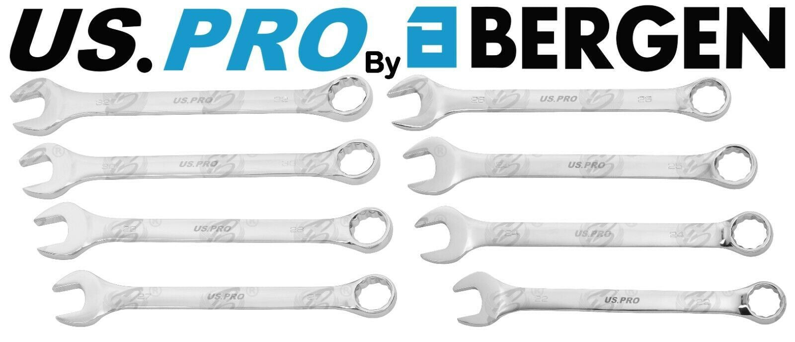 US PRO 8PCS JUMBO COMBINATION SPANNER SET 22MM - 32MM