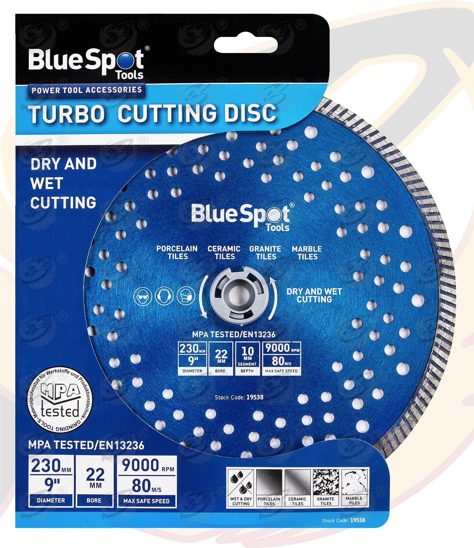 BlueSpot 9" / 230mm Turbo Diamond Cutting Disc 19538