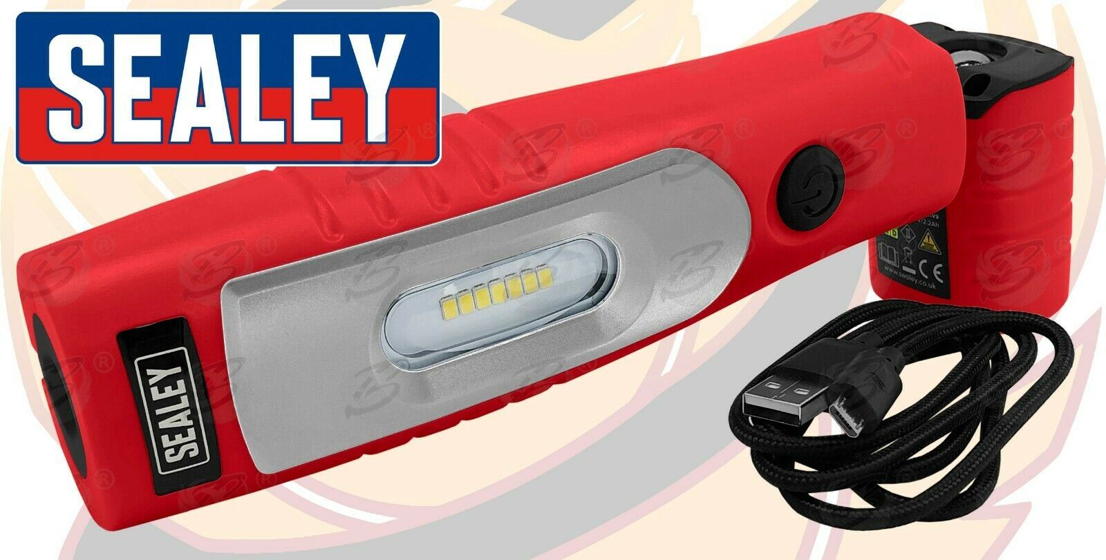 SEALEY RECHARGEABLE SMD LED LI - ION WORK LIGHT ( RED )