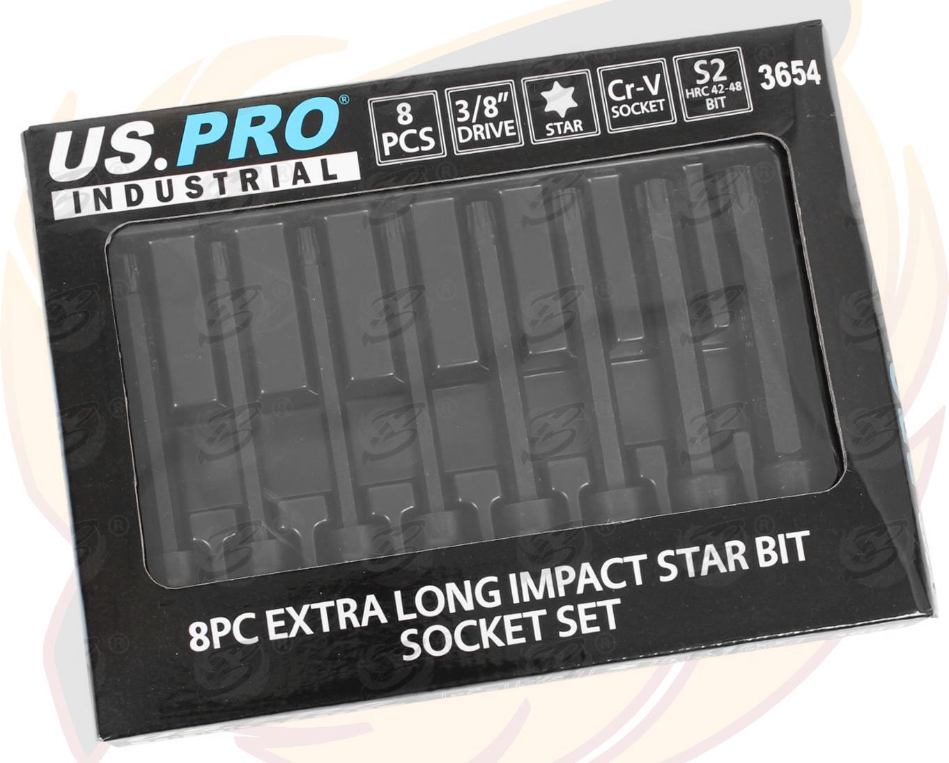 US PRO IMPACT 17PCS 3/8" DRIVE LONG & SHORT TORX BIT SOCKET SET T20 - T60