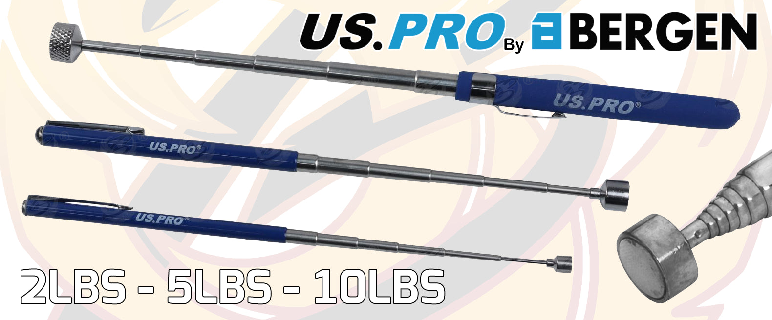 US PRO 3PC MAGNETIC PICK UP TOOL