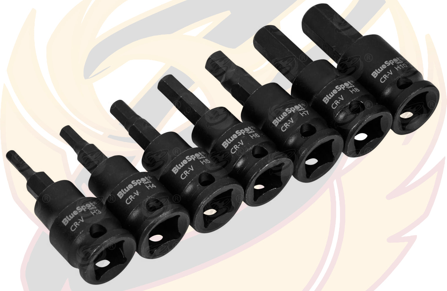 BLUESPOT 9PCS 3/8" DRIVE IMPACT HEX BIT SOCKETS H3 - H10