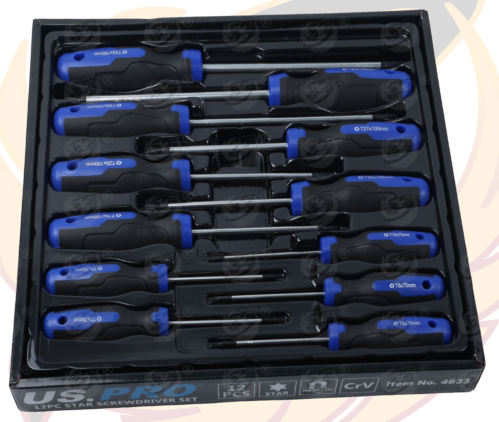 US Pro 12 Piece Star Screwdriver Set T6 - T45 ( 4633 )