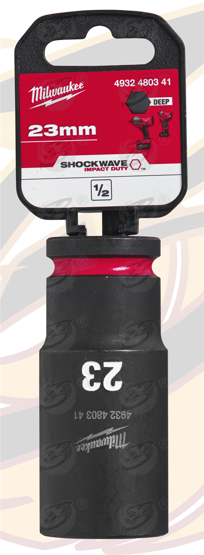 Milwaukee 23mm 1/2" Drive 6 Point Deep Impact Socket ( Single ) ( 4932480341 )