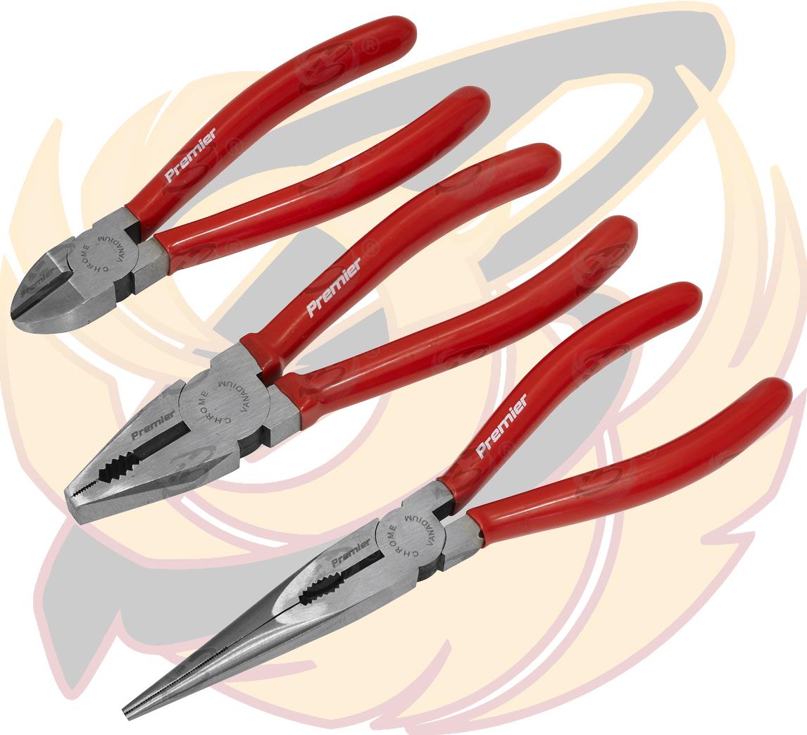 SEALEY 3PCS PLIER SET ( COMBI - CUTTERS - LONG NOSE )