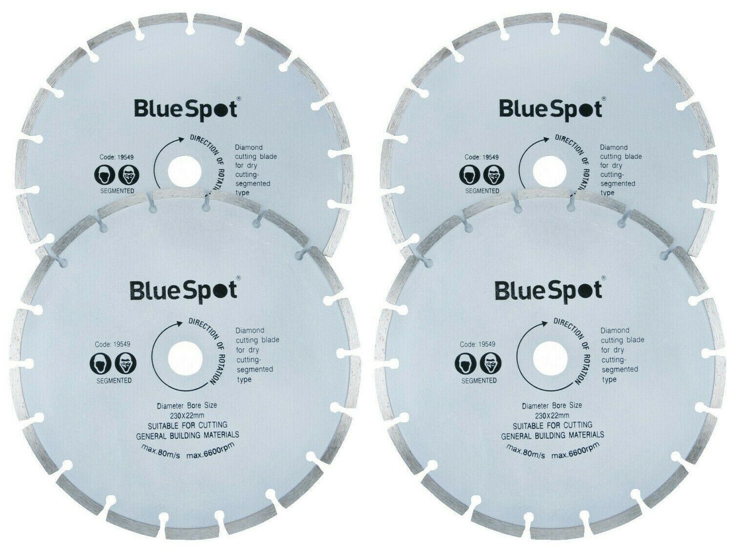 BLUESPOT 4PCS 9" ( 230MM ) DIAMOND CUTTING DISCS