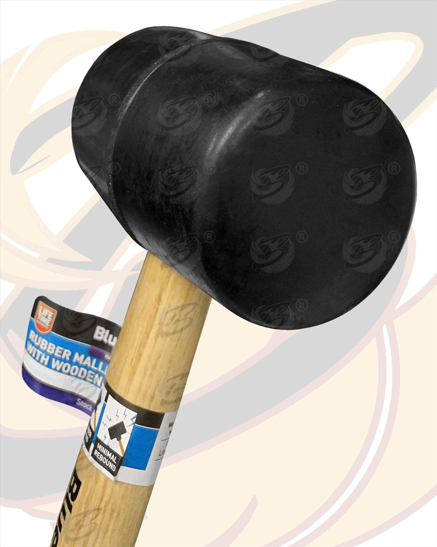 BLUESPOT 32OZ RUBBER HAMMER / MALLET WITH WOODEN HANDLE