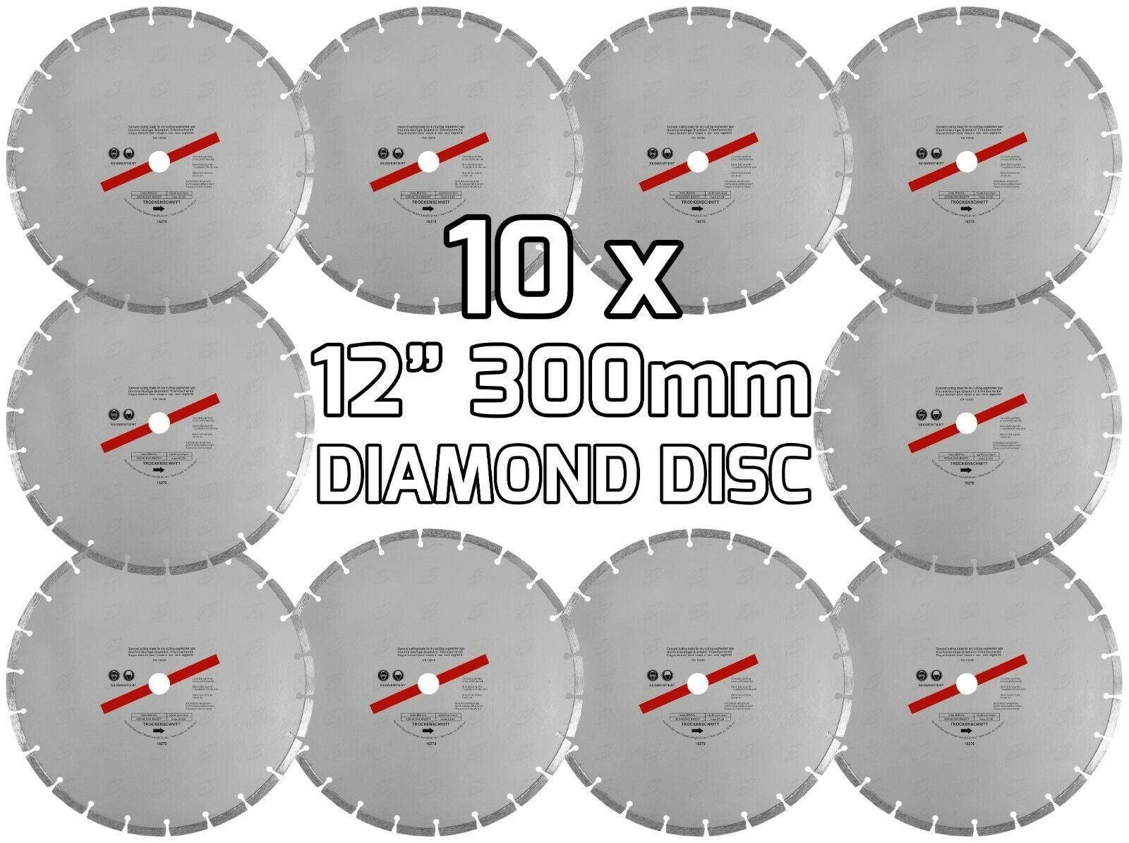 BLUESPOT 12" ( 300MM ) DIAMOND CUTTING DISC ( x 10 )
