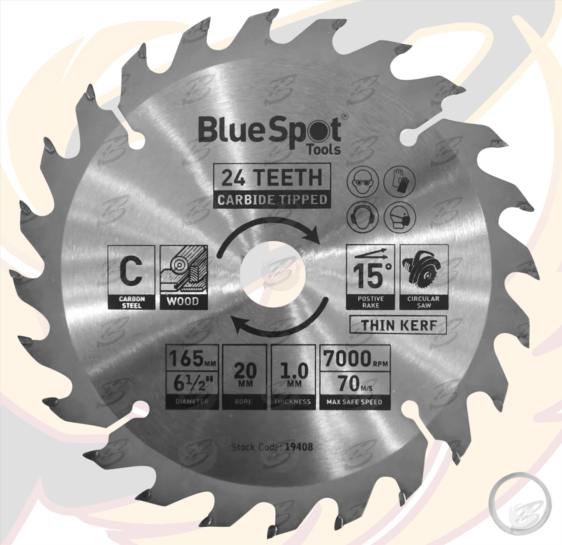 BLUESPOT CIRCULAR SAW BLADE 165MM x 20MM x 24T ( TCT BLADES )