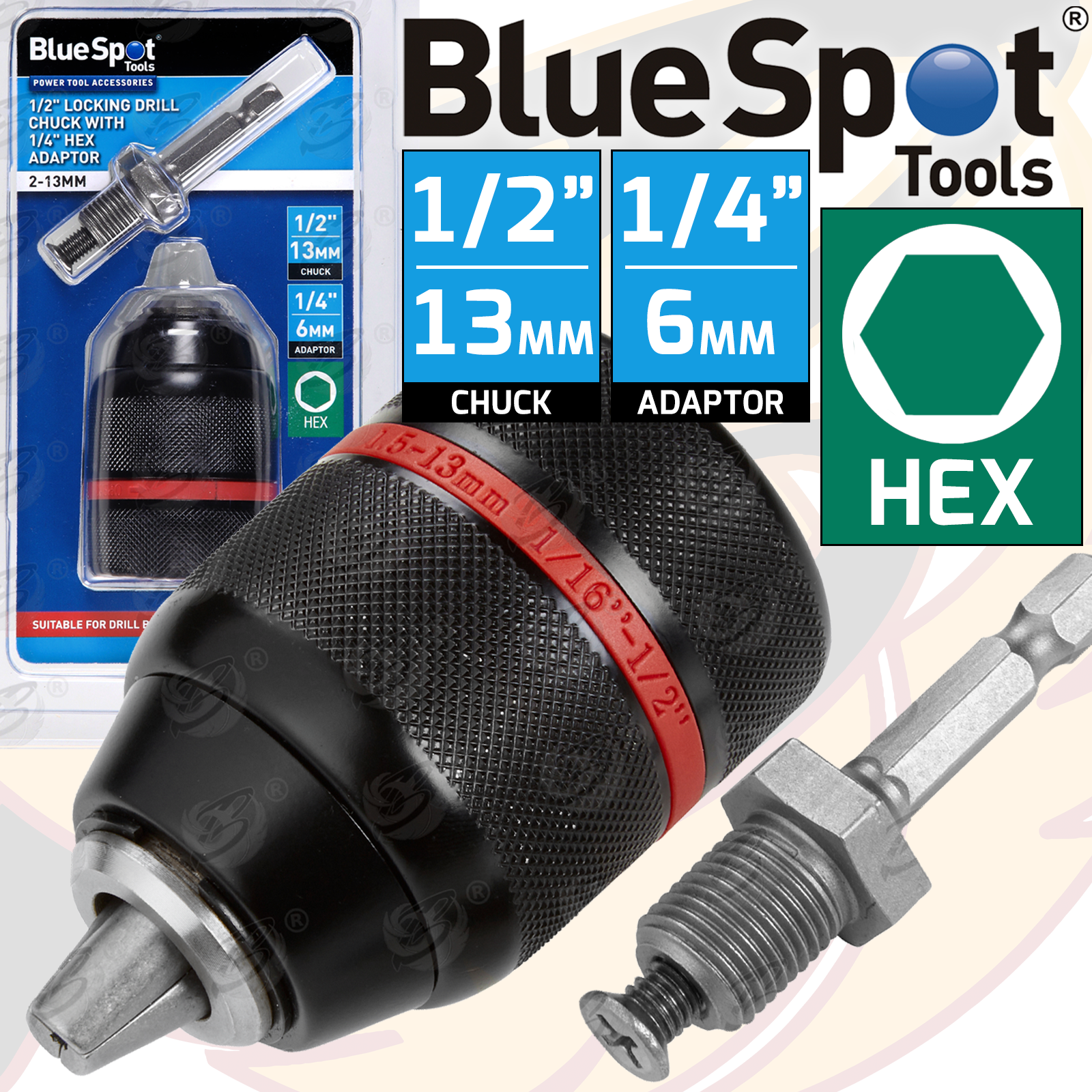 BlueSpot Impact Driver / Drill Chuck Adaptors 19265