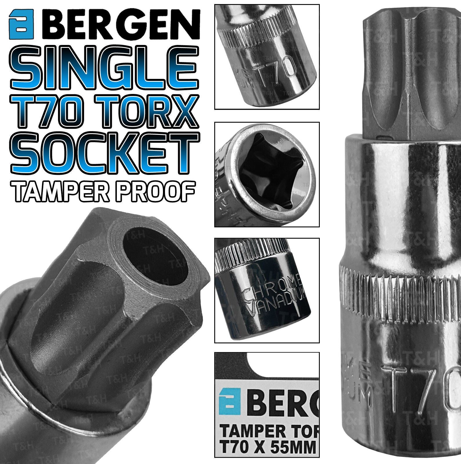 US Pro T70 1/2" Drive 55mm Long Tamperproof Torx Bit Socket ( Single ) ( 2009 )