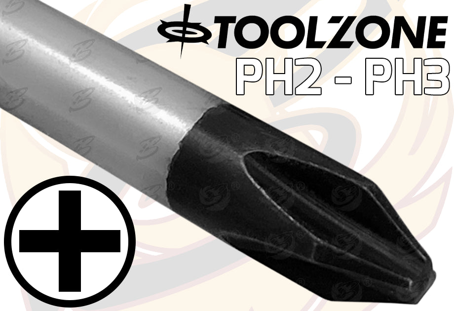 TOOLZONE 5PCS EXTRA LONG MAGNETIC SCREWDRIVER SET ( SLOTTED - PHILLIPS - POZIDRIVE )