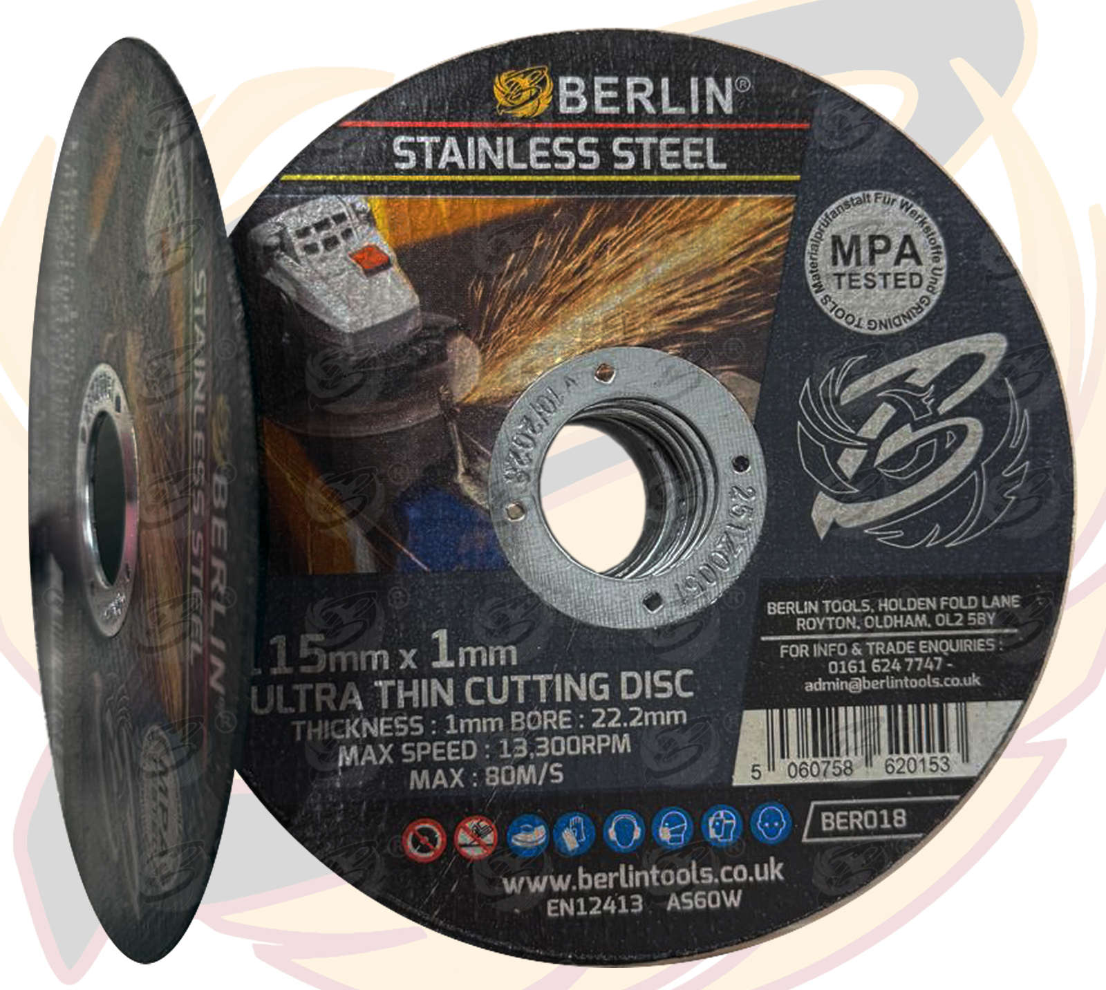 Berlin 1mm Thick Stainless Steel Cutting Discs ( x 400 Discs ) BER018 ( x 40 )