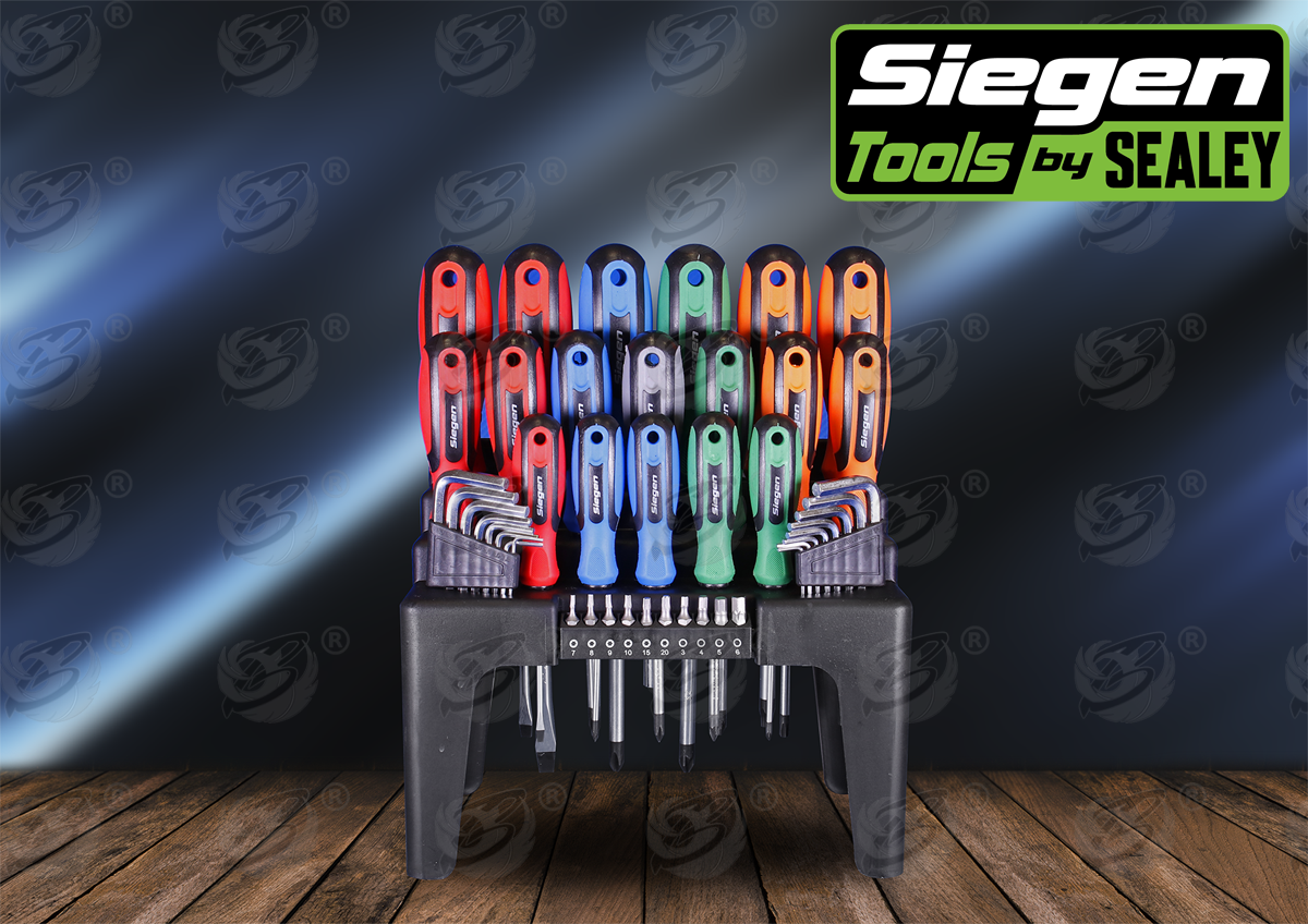 Siegen 44 Piece Magnetic Screwdriver - Hex Key & Bit Set S01090