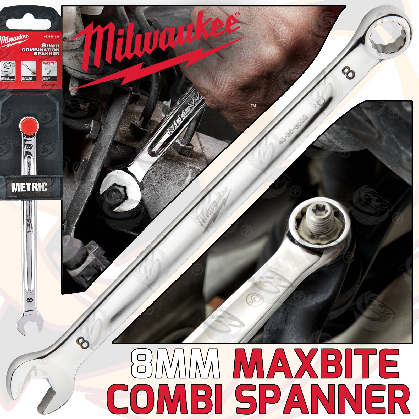MILWAUKEE 8MM MAXBITE COMBINATION SPANNER