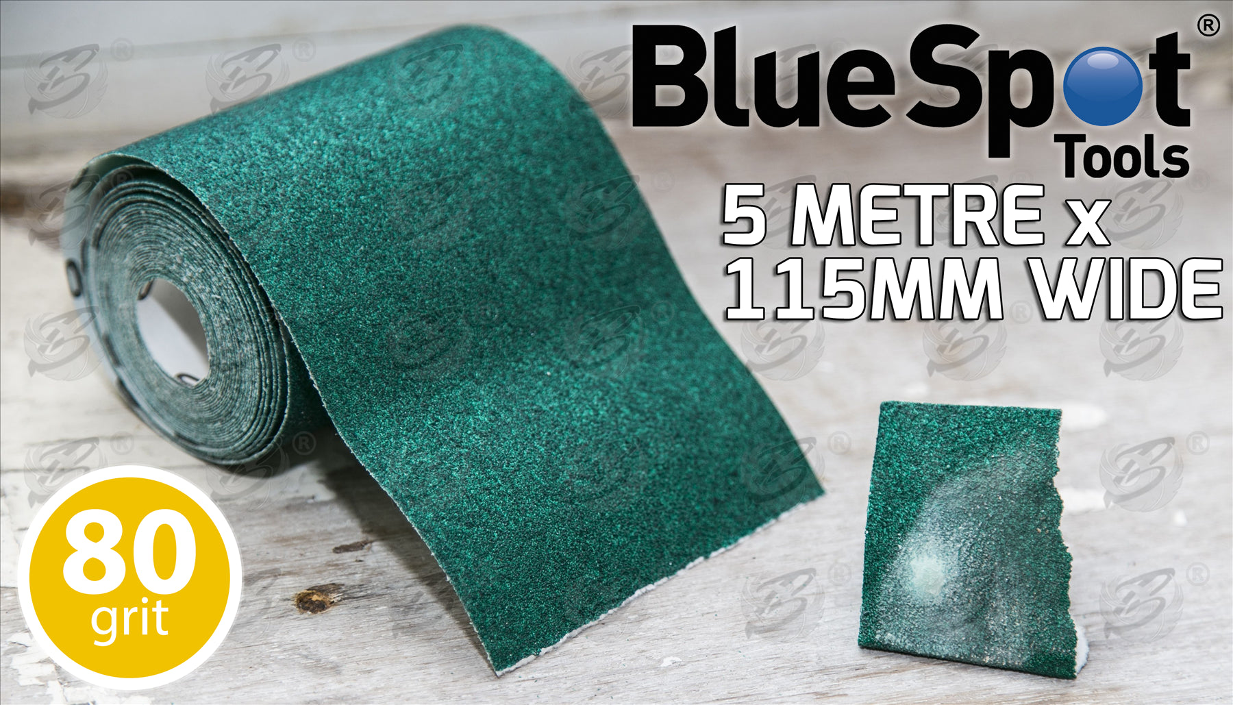 BLUESPOT 80 GRIT SANDING ROLL ( 5M x 115MM ) ( 10 ROLLS )