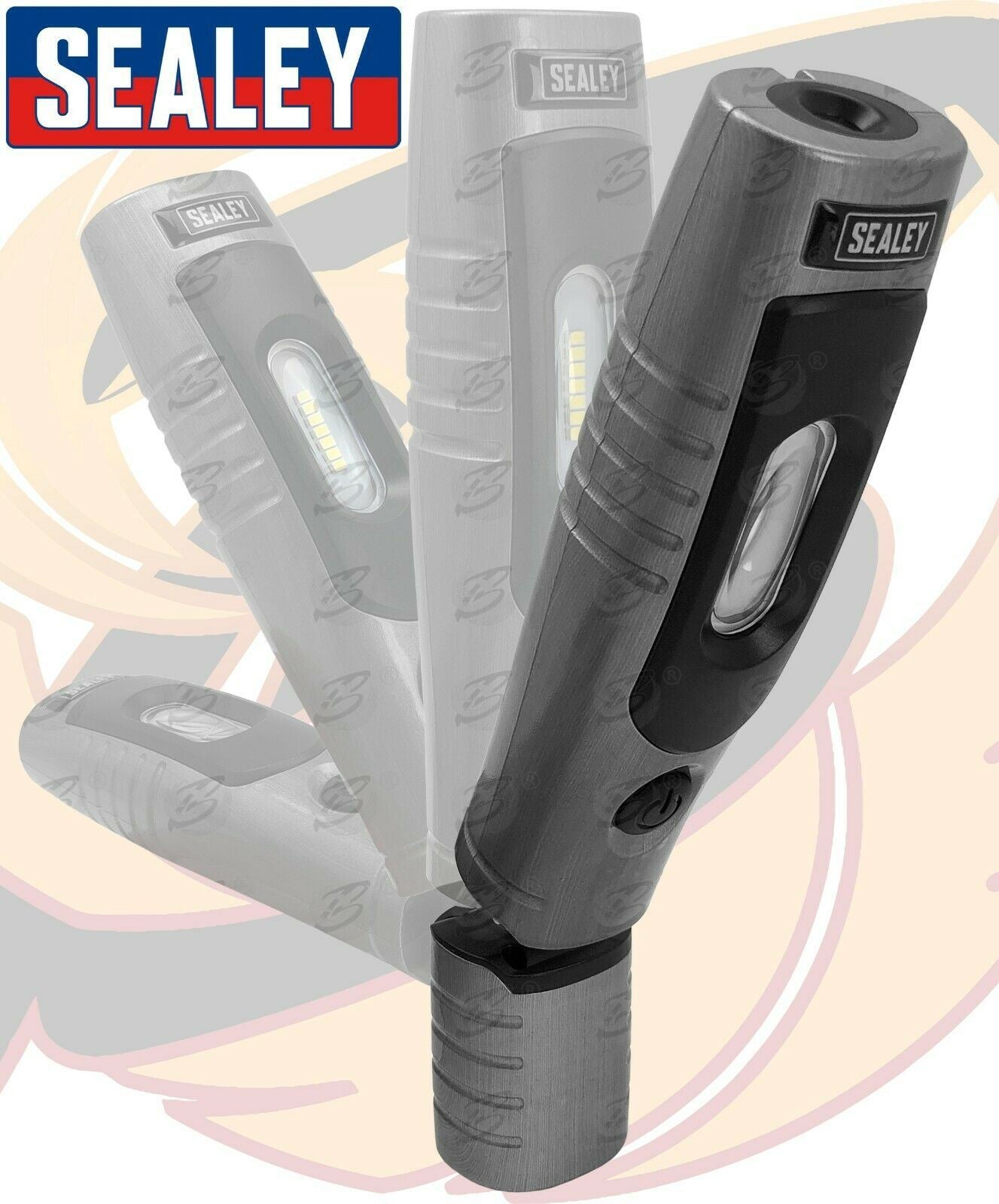 SEALEY RECHARGEABLE SMD LED LI - ION WORK LIGHT ( BRUSHED ALUMINIUM )