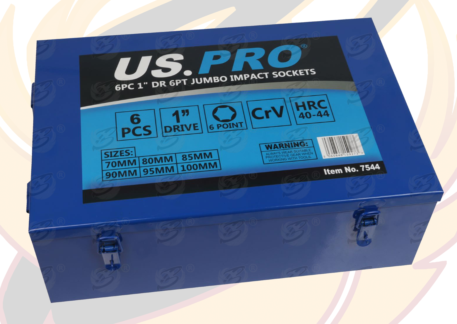 US Pro 6 Piece 1" Drive 6 Point Jumbo Impact Sockets ( 70mm - 80mm - 85mm - 90mm - 95mm - 100mm ) 7544