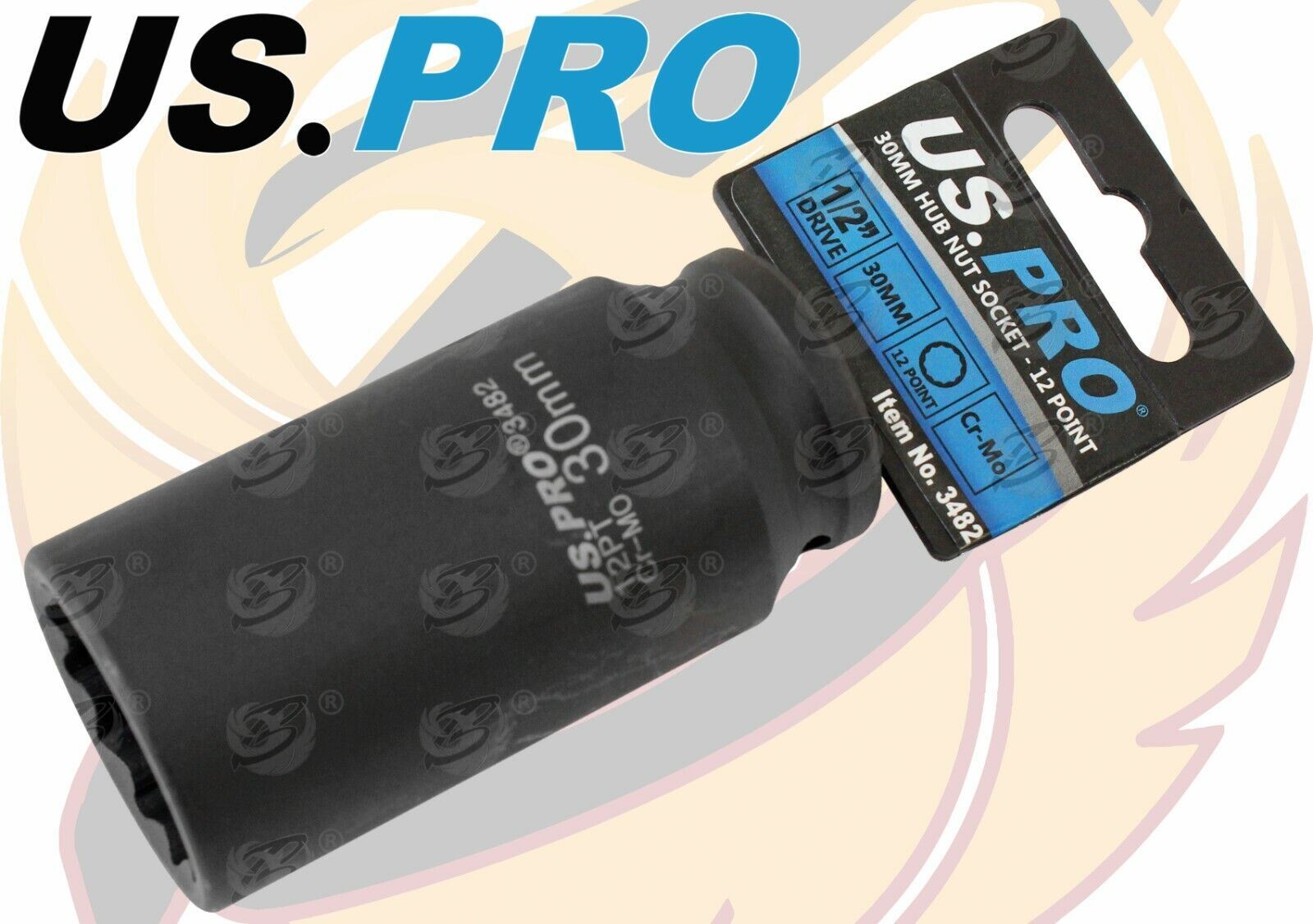US Pro 30mm 1/2" Drive 12 Point Deep Impact Socket ( Single ) 3782 / 3482