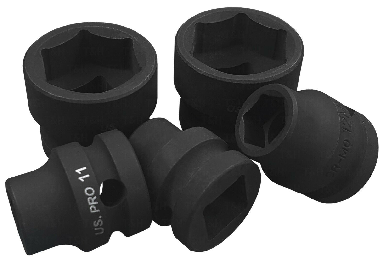US PRO 15PCS 1/2" DRIVE 6 POINT SHALLOW IMPACT SOCKETS 10MM - 24MM