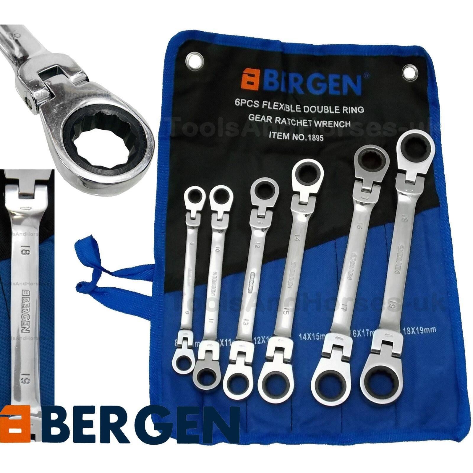 US PRO 6PCS DOUBLE RING RATCHET SPANNER SET 8MM - 19MM