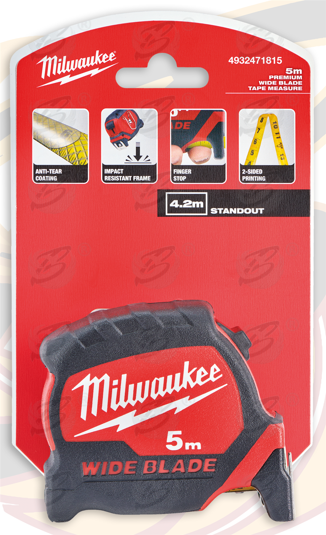 Milwaukee 5M 33mm Extra Wide Nylon Blade Premium Metric Tape Measure ( 4932471815 )