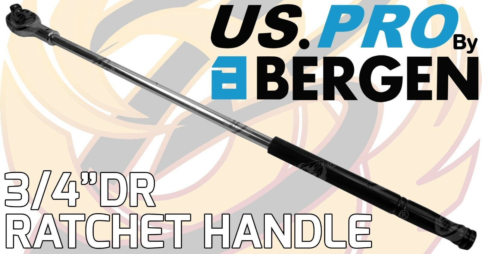 US PRO 3/4" DRIVE 24 TOOTH 1000MM LONG RATCHET HANDLE & 17MM - 19MM - 21MM 6 POINT DEEP IMPACT SOCKET