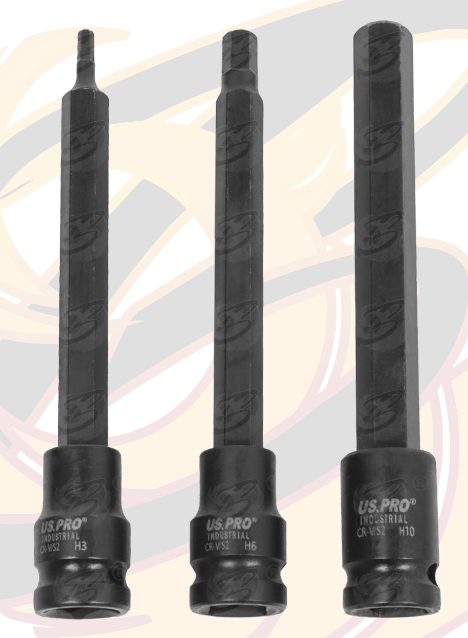 US Pro Impact 20 Piece 3/8" Drive Long & Short Hex Bit Socket Set H2 - H11 7538 & 3931