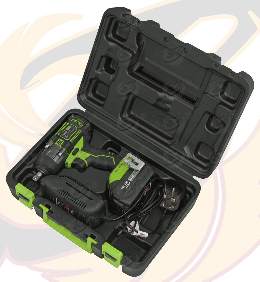 SEALEY 18V 4Ah 1/2" DRIVE BRUSHLESS IMPACT WRENCH 650Nm & 16PCS 6 POINT DEEP IMPACT SOCKETS 10MM - 32MM