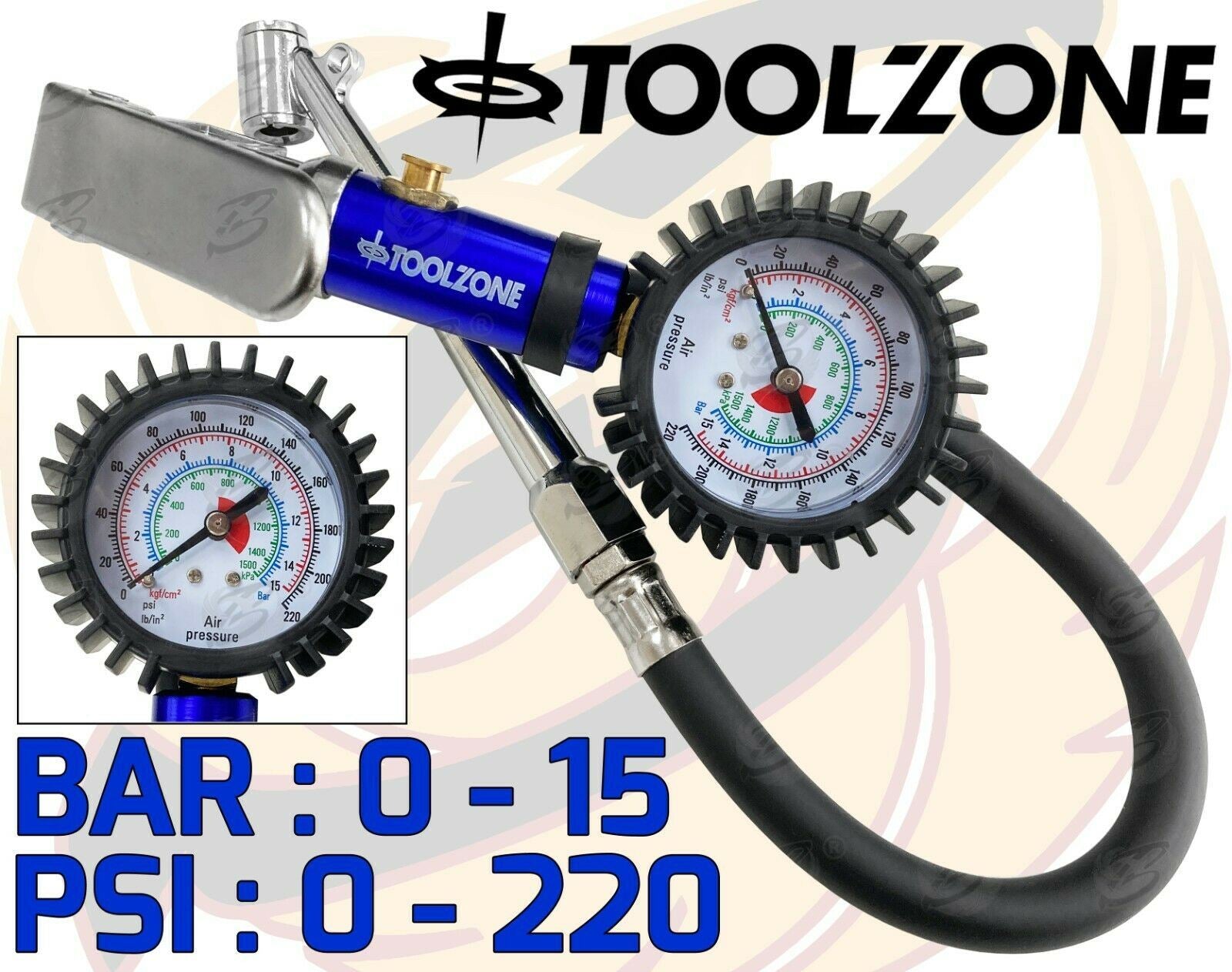 TOOLZONE 220PSI TYRE INFLATOR