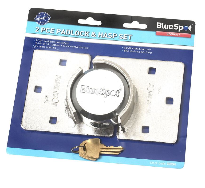 BlueSpot Van Hasp & Lock Set 73mm Shackless Padlock ( 77030 )