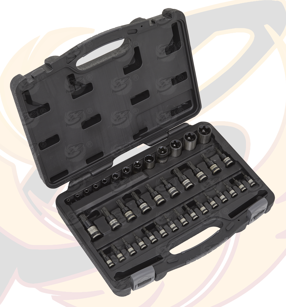 Sealey Premier Black Trx-Star* Socket & Security Socket Bit Set 1/4" & 3/8" & 1/2"Sq Drive 38 Piece ( AK6197B )