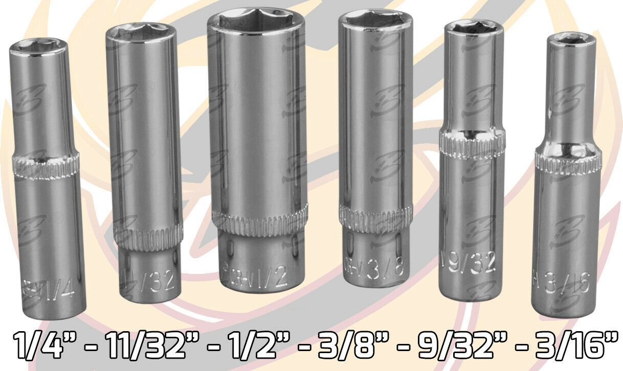 BERGEN 42PC 1/4" DRIVE METRIC & AF SOCKET SET
