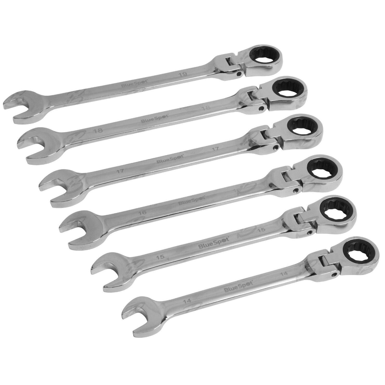 BlueSpot 12 Piece Combination Flexible Ratchet Spanner Set 8mm - 19mm 04309
